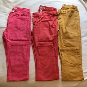 Assorted colored skinny jeans